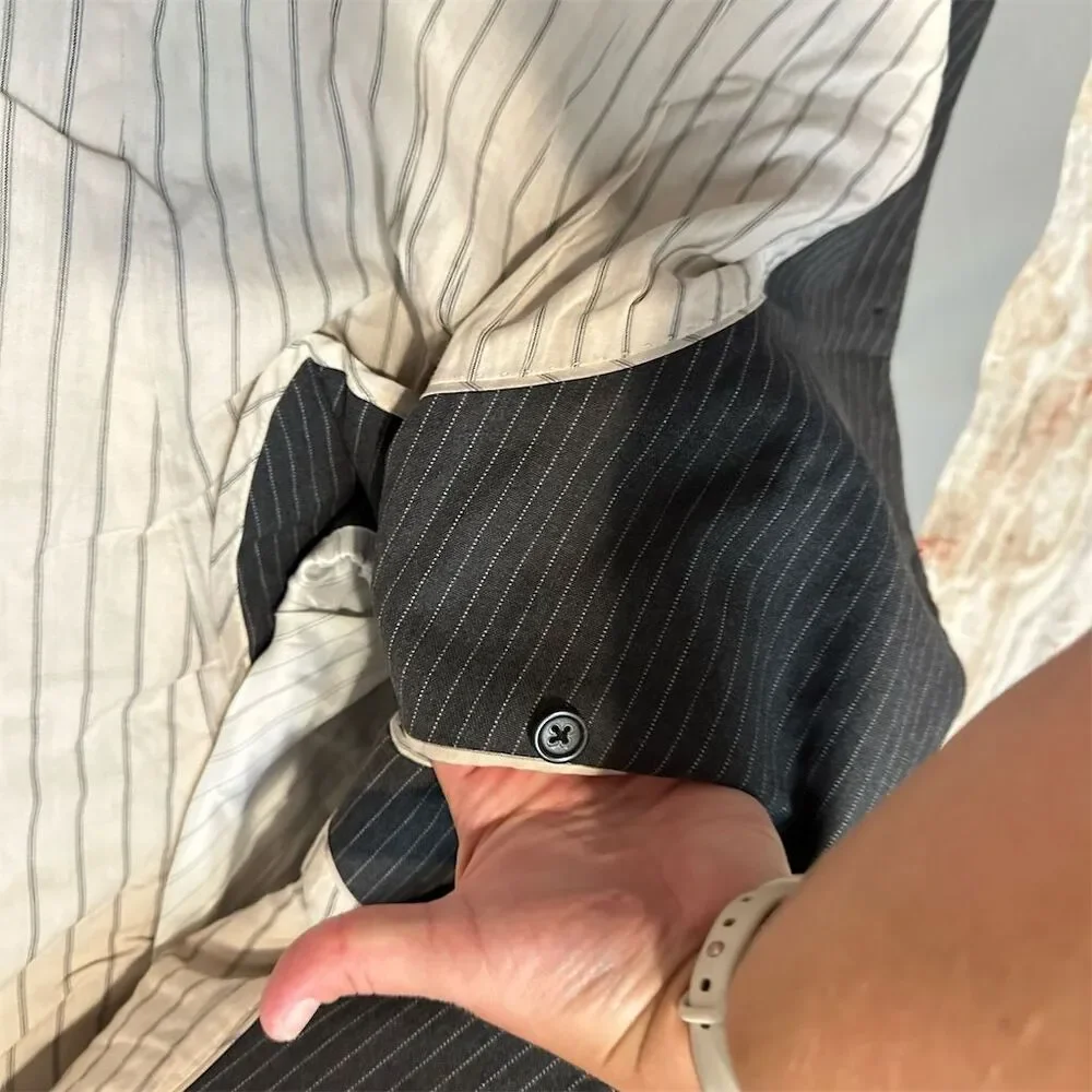 Banana Republic Men's Gray Striped Tailored Fit Blazer Size‎ 44R